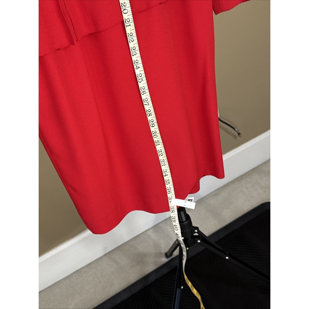Vintage Talbots Albert Nipon Dress Womens 6 Red Nylon Acetate Made in USA - Picture 7 of 15